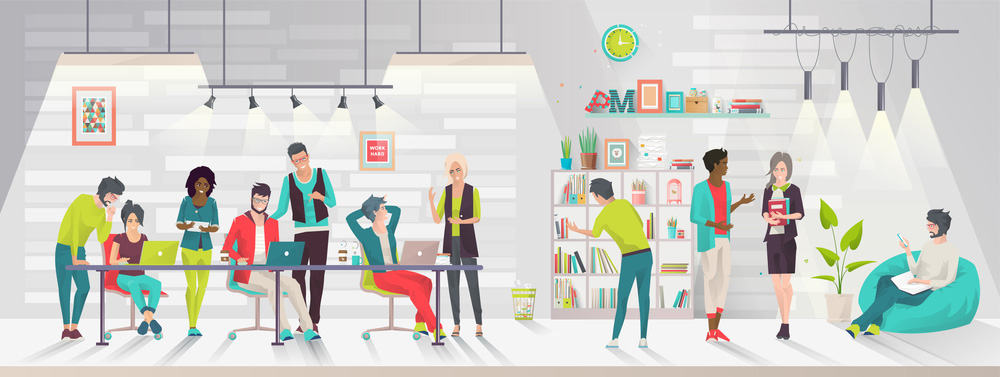 Creative co-working team concept image