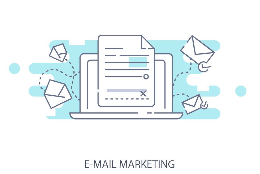 Email marketing flat image