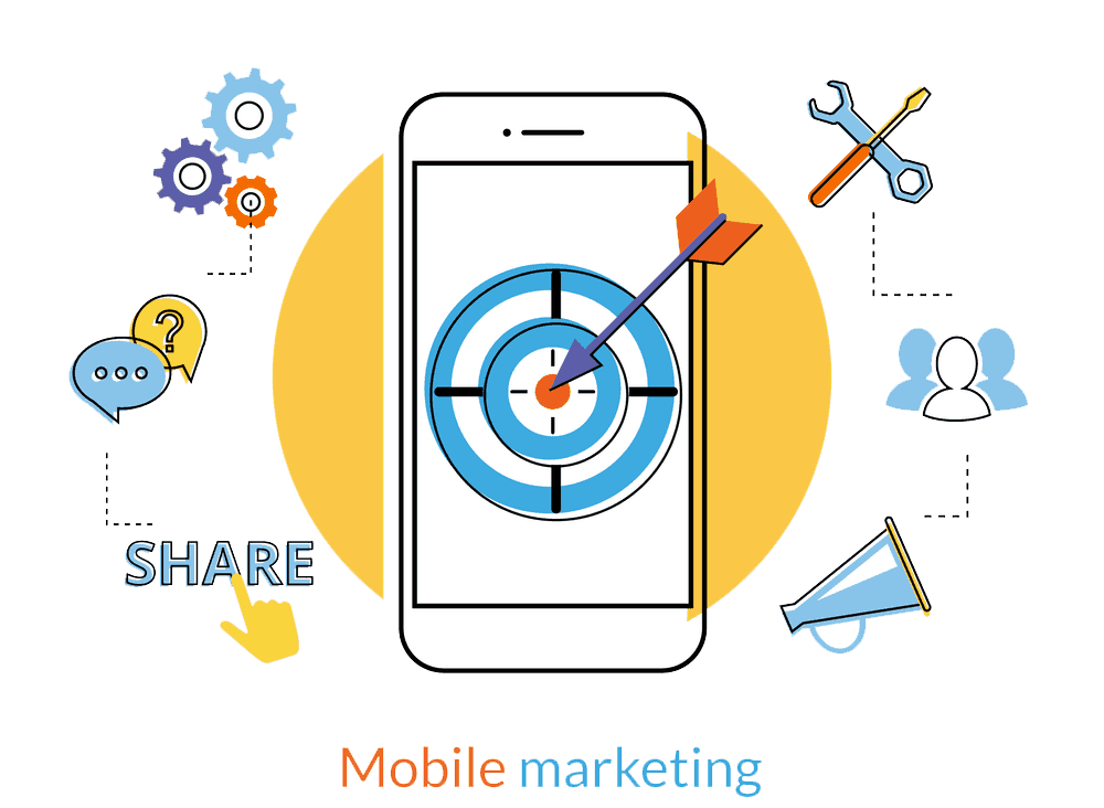 mobile marketing flat image png