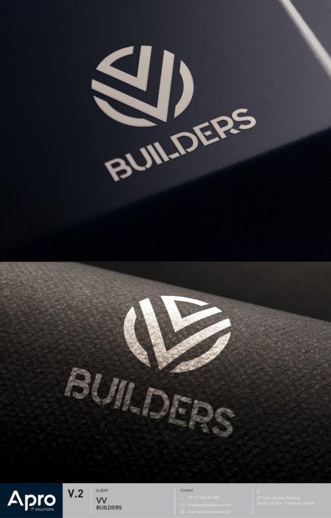 vv builders logo mockup