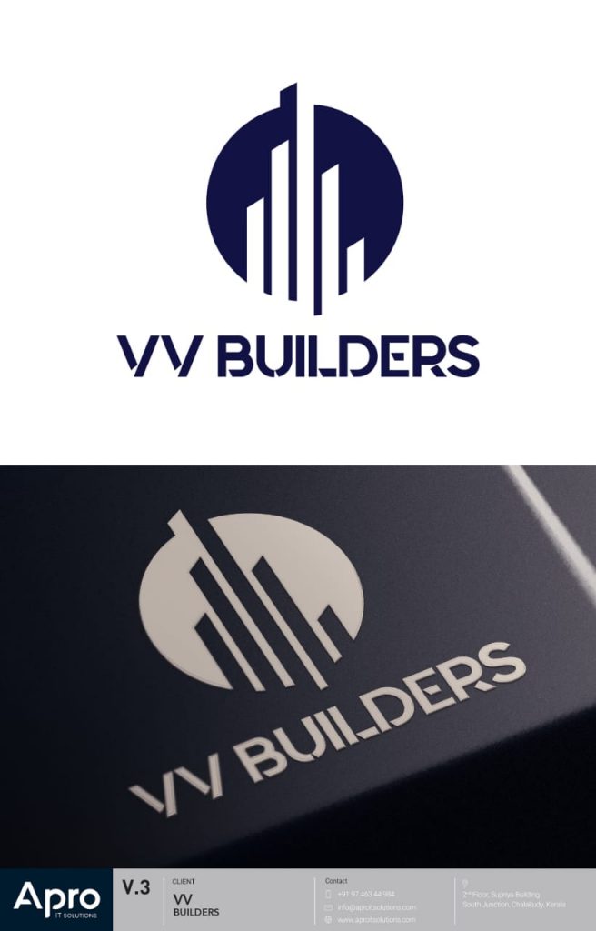 vv builders logo mockup